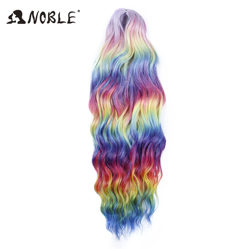 노블 헤어 워터 웨이브 트위스트 크로셰 헤어 합성 브레이드 헤어 옴브레 금발 핑크, 딥 웨이브 브레이드 헤어 익스텐션, 24 인치