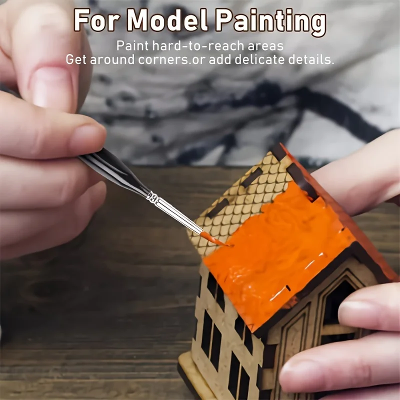 미세한 디테일을 위한 11개 정밀 페인트 브러시 세트 - Warhammer 40K, 모델 및 아트 페인트용 마이크로 팁이 있는 내구성이 뛰어난 소형 브러시