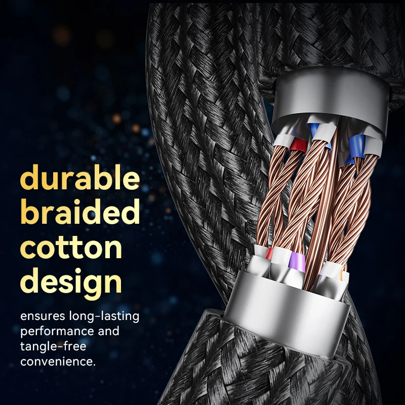 Vention CAT8 이더넷 케이블 40Gbps 2000MHz CAT 8 네트워킹 코튼 브레이드 인터넷 Lan 코드 노트북 PS 5 라우터 RJ45 케이블