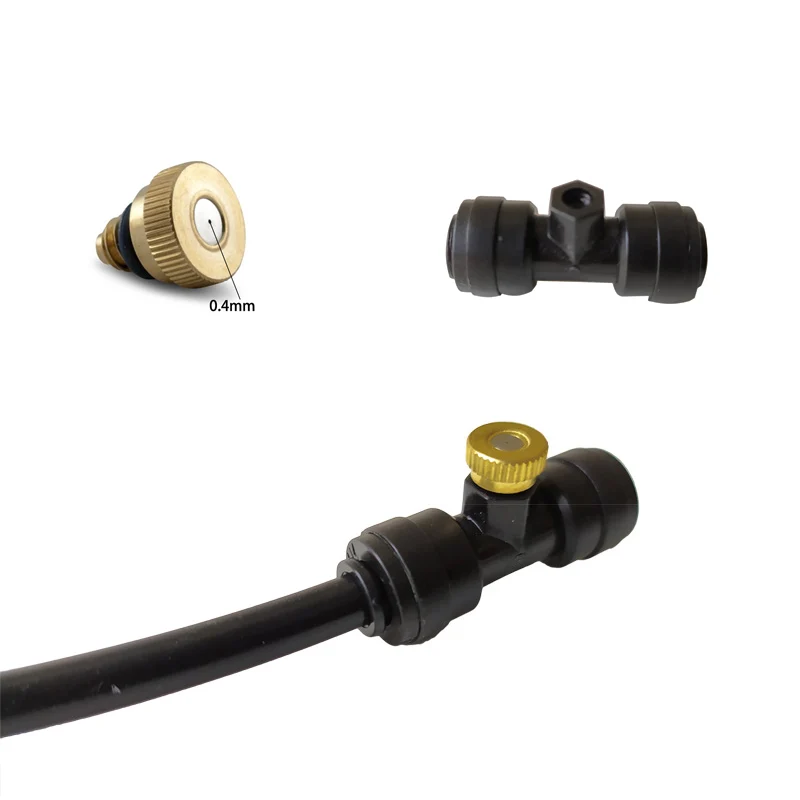 DIY 야외 분무기 정원 분무기 미스트 냉각 시스템 33FT 미스트 라인 파티오 테라스 온실 용 12 황동 미스트 노즐