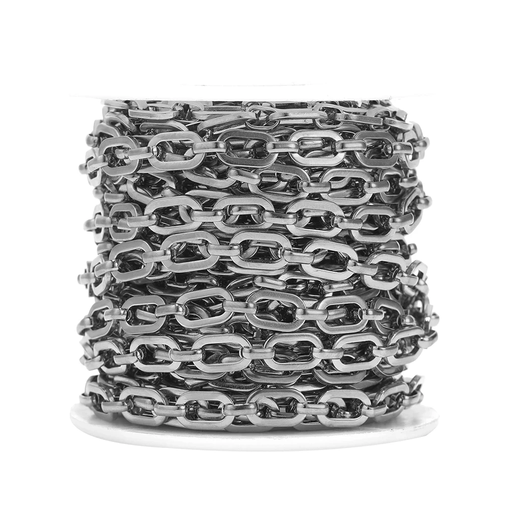 1M 스테인레스 스틸 플랫 O 모양 체인 목걸이 결과 팔찌 Bangles 체인 DIYJewelry 선물 귀걸이 액세서리