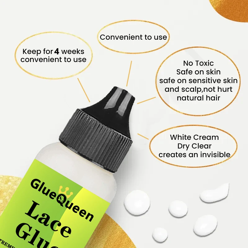 38ml 1.3oz 가발 접착제 방수 헤어 교체 접착제 땀 방지 및 레이스 프론트 가발 용 30ml 1oz 접착제 리무버