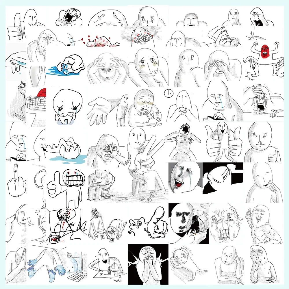 10/30/62PCS 감정적 인 분해 스푸핑 아바타 만화 스티커 DIY 전화 노트북 수하물 스케이트 보드 낙서 데칼 재미 아이 장난감