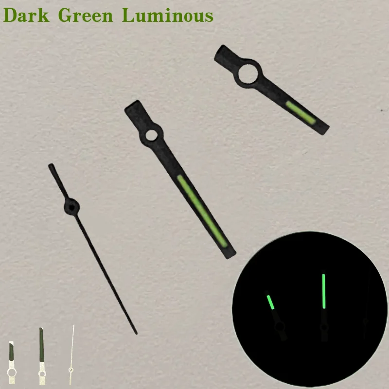 NH35 손 8mm 12mm 12.5mm 시계 손 오이스터 스타일 NH70/NH36/4R/7S 무브먼트 액세서리 용 블루 그린 빛나는 시계 포인터
