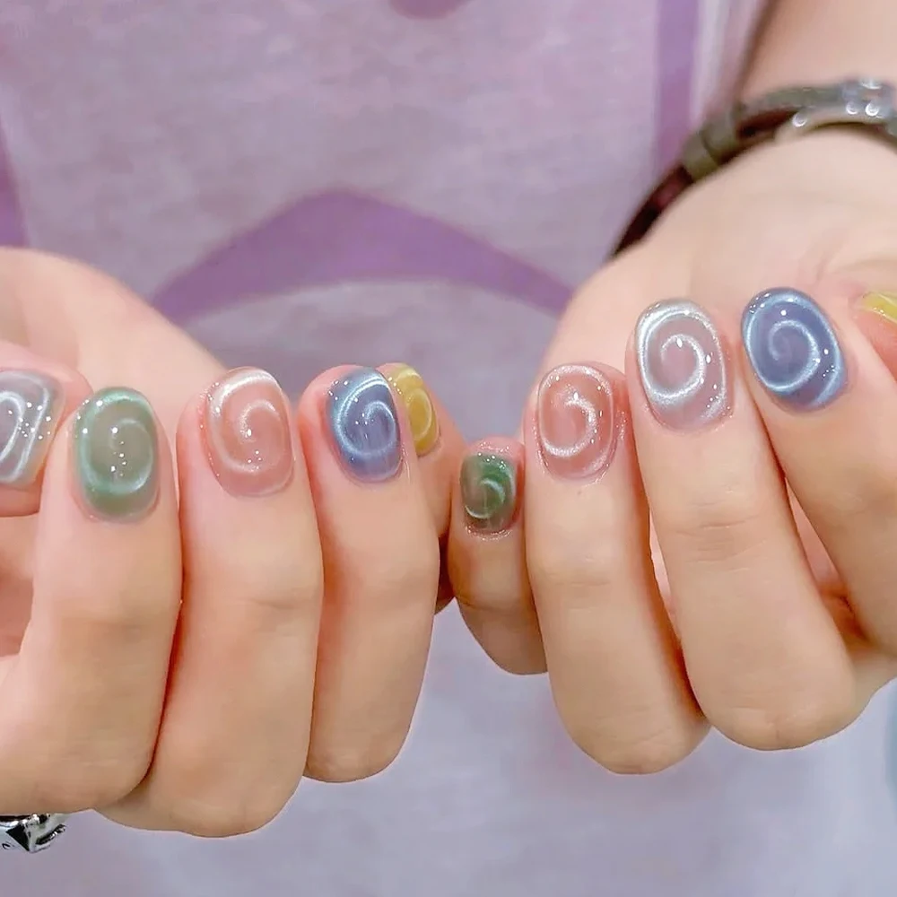 3D 뉴 롤리팝 볼텍스 캣아이 네일 마그네틱 펜 레인보우 헤일로 볼텍스 네일아트 마그넷 펜 (캣아이 마그네틱 젤 네일 폴리쉬용)