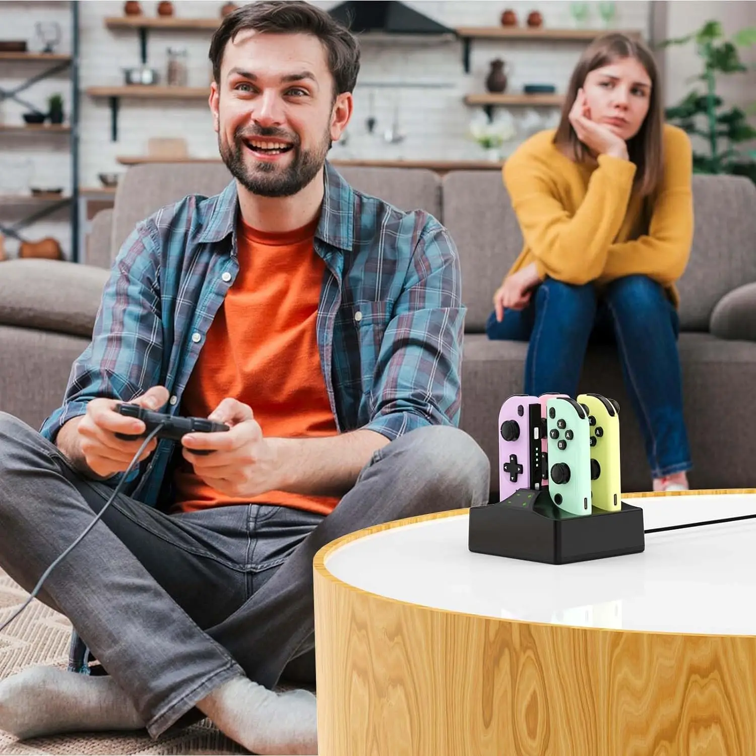 스위치/스위치 2용 충전 스테이션 Joy Con 컨트롤러 충전 도크 4in1 Nintendo Switch Joy Con/2 충전기 게임 액세서리