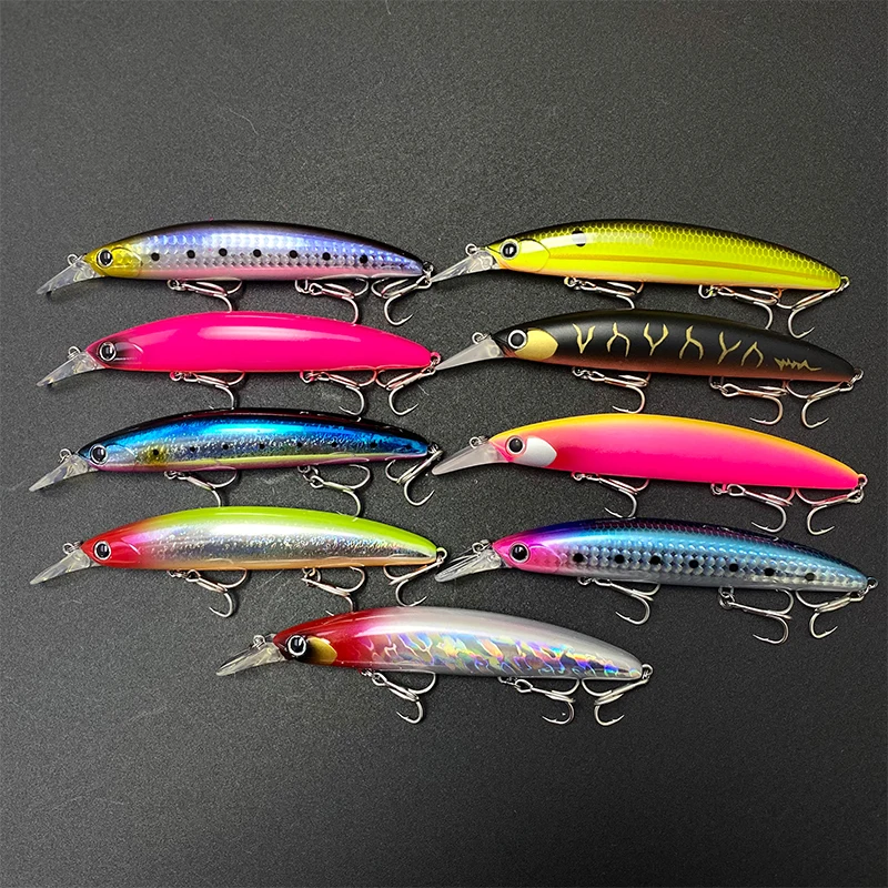 110mm 플로팅 미노우 20g 낚시 미끼 Seabass 하드 플라스틱 미끼 낚시 미끼 바닷물 민물베이스 송어 낚시 미끼