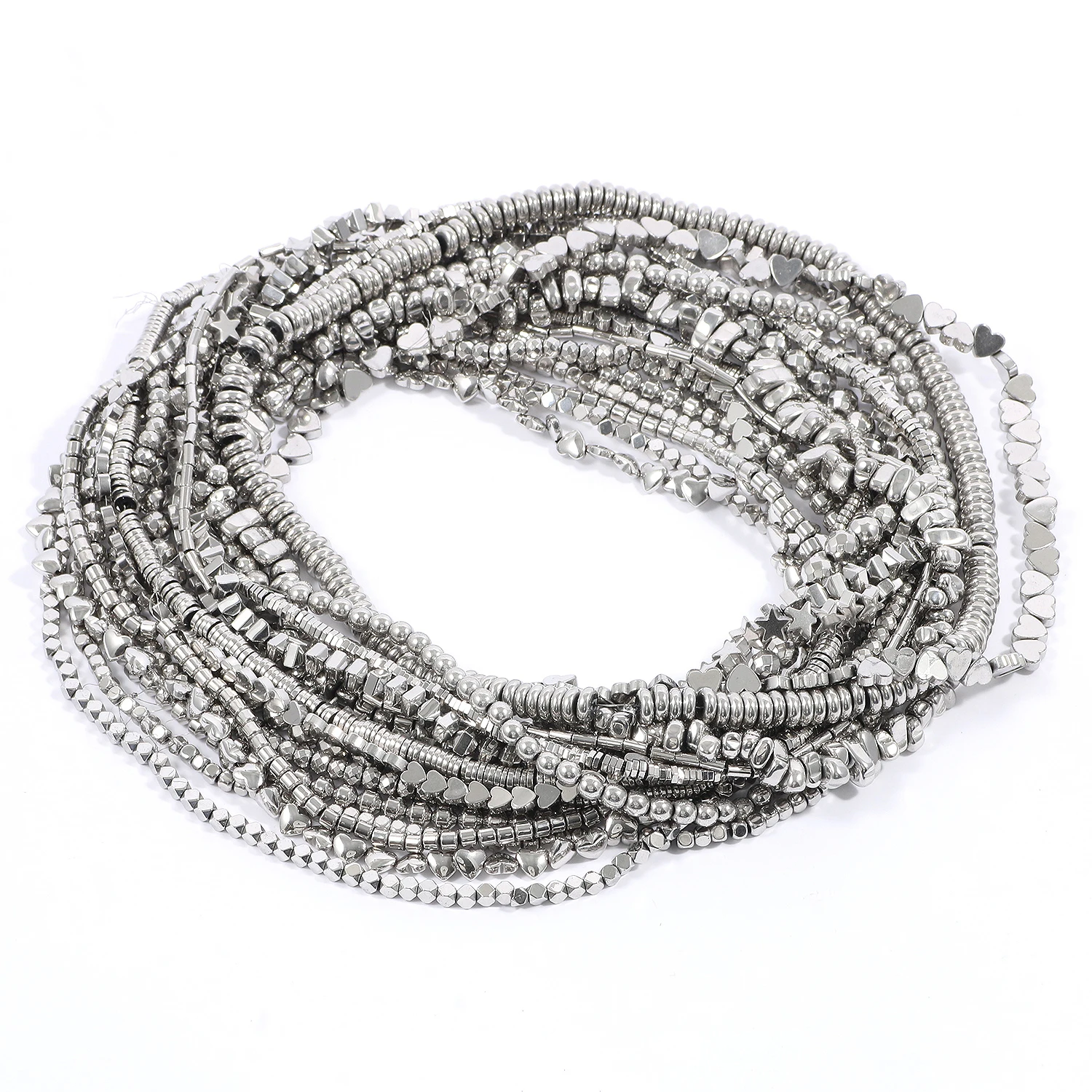 AAA + 로듐 적철광 구슬 천연 불규칙한 기하학적 열 하트 스톤 비즈 보석 만들기 팔찌 목걸이 15