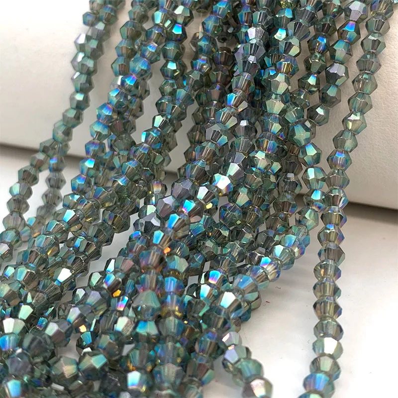 바이콘 크리스탈 비즈 면 느슨한 스페이서, 유리 비즈, 쥬얼리 제작 용품, 목걸이 팔찌 귀걸이 DIY, 3mm, 4mm, 6mm