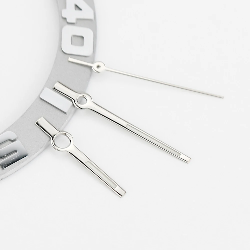 로그북 바늘 Nh35 NH36 광택 실버 손 8*12*12.5mm 배턴 스타일 Datejust 손 시계 손 C3 파란색 빛나는 교체