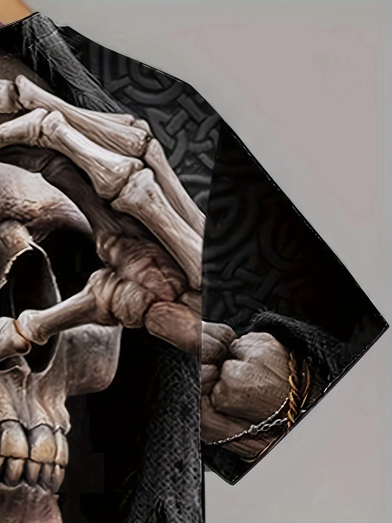 남성용 캐주얼 티셔츠, 고딕 해골 하트 핸드 그래픽 블랙 반팔 크루넥 티, 멋진 스트리트웨어, 할로윈 패션 탑