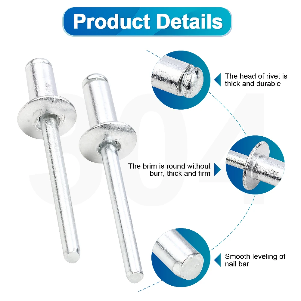 10-50pcs 알루미늄 블라인드 리벳 M2.4 M3 M3.2 M4 M4.8 M5 M6 알루미늄 시트 용 돔 헤드 팝 리벳 스틸 맨드릴 배기 리벳