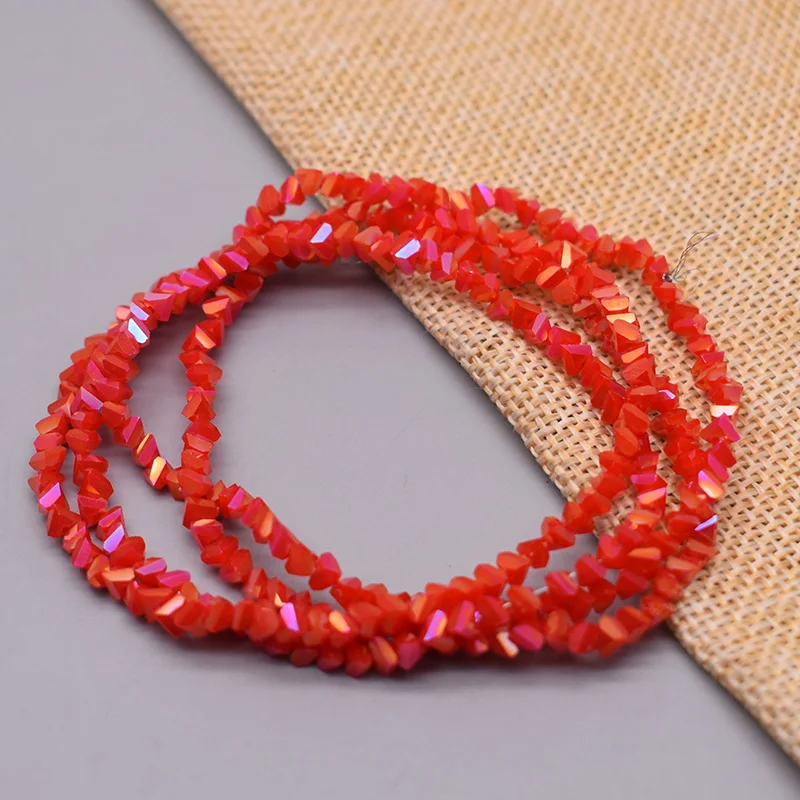 DIY 귀걸이 목걸이 제작용 삼각형 크리스탈 비즈, 느슨한 크리스탈 유리 비즈, 45 색 고품질, 4mm, 130 개