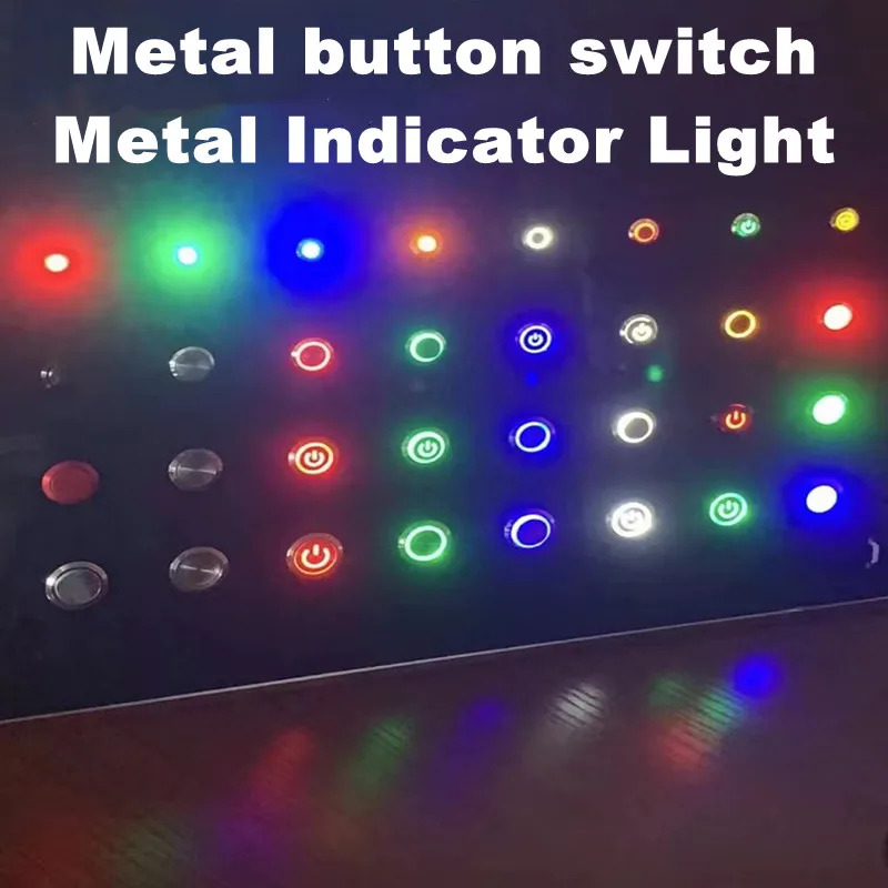 6mm8mm10mm12mm16mm19mm22mm 금속 표시기 LED 신호 와이어 3v 5v 12V 24V 220V 경고등, 빨간색, 파란색, 노란색, 녹색