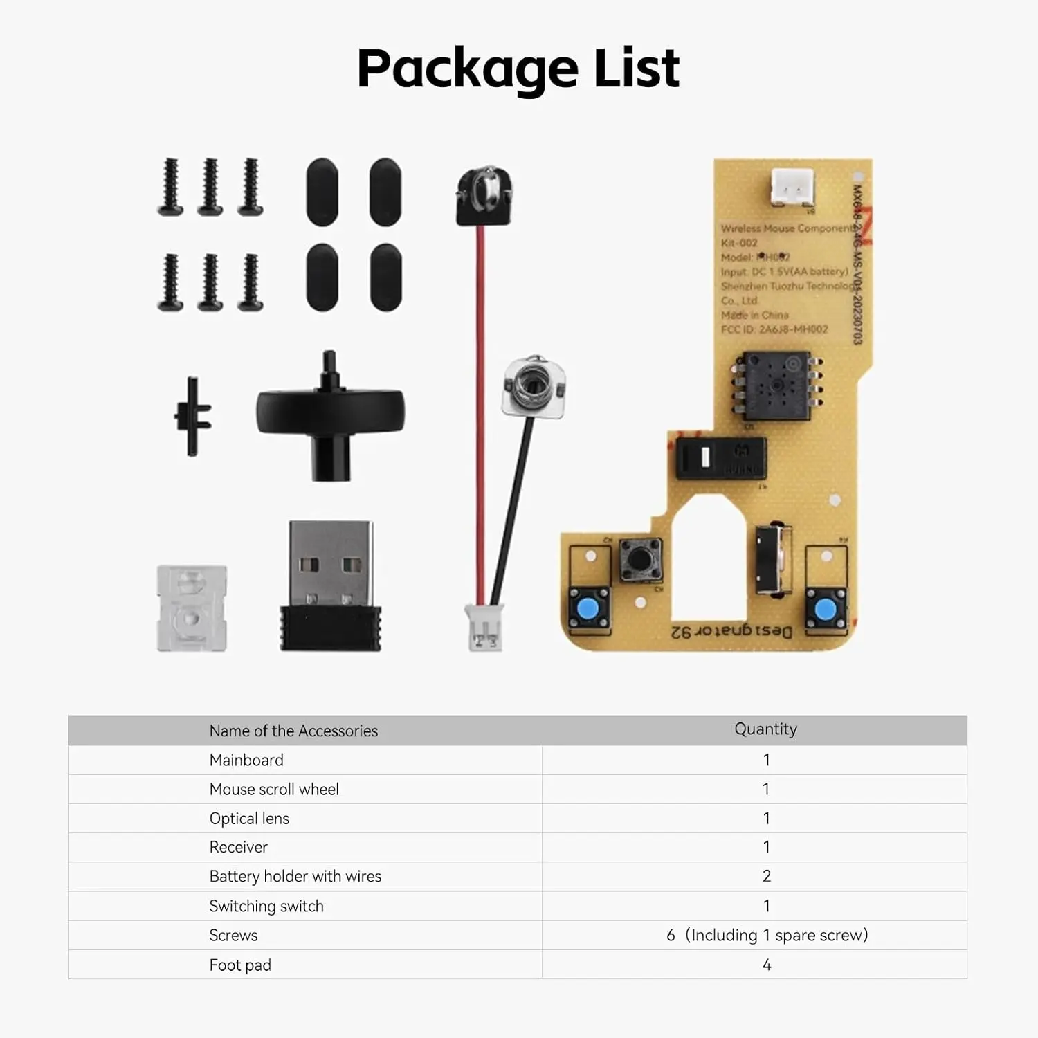Bambu Lab 키트 MH002 3D 프린팅 무선 마우스 구성품 키트 업그레이드 -002 DIY 창의 모델 조명 램프 led 001에 적합