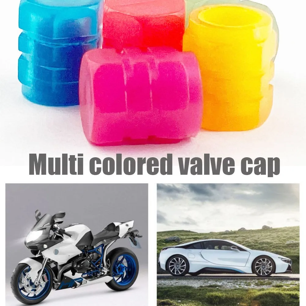 어둠 속에서 빛나는 밸브 모자 자동차 형광 타이어 밸브 오토바이 자전거 바퀴 타이어 허브 커버 장식 모자 장식