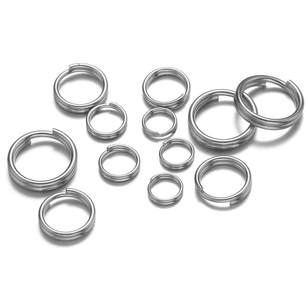 50-100pcs 스테인레스 스틸 더블 루프 오픈 점프 링 골드 분할 링 커넥터 DIY 쥬얼리 결과 만들기 도매