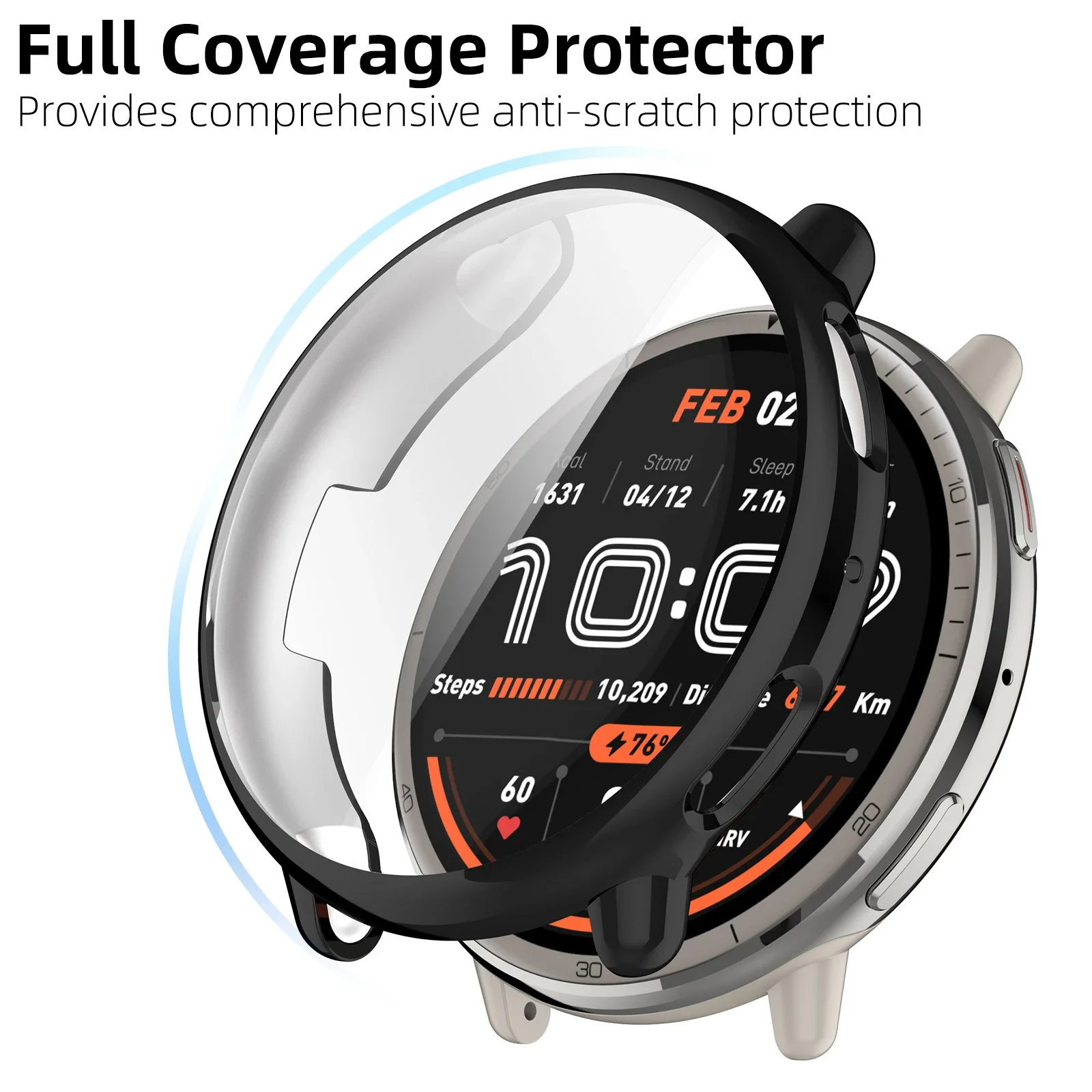 Amazfit Active 2 화면 보호기 케이스용 케이스 Active2 액세서리용 소프트 TPU 전방위 보호 범퍼 커버 쉘