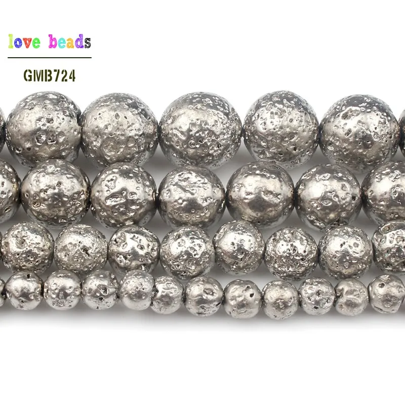 천연석 화이트 라바 라운드 루즈 비즈 4mm 6mm 8mm 10mm, DIY 목걸이 팔찌 쥬얼리 액세서리 만들기