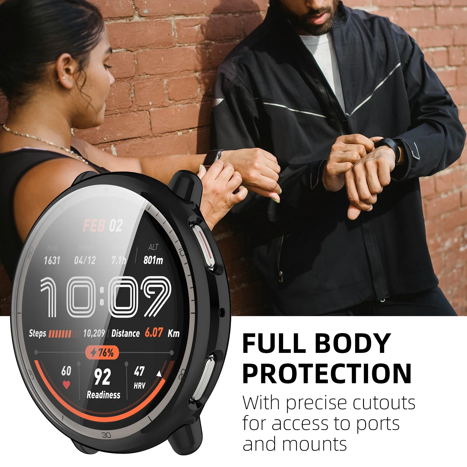 Amazfit Active 2 화면 보호기 케이스용 케이스 Active2 액세서리용 소프트 TPU 전방위 보호 범퍼 커버 쉘