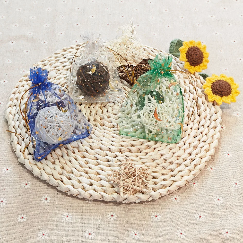 25/50/100pcs 문 스타 Organza 선물 가방 웨딩 파티 캔디 가방 쥬얼리 포장 도매에 대 한 여러 가지 빛깔의 보석 선물 파우치