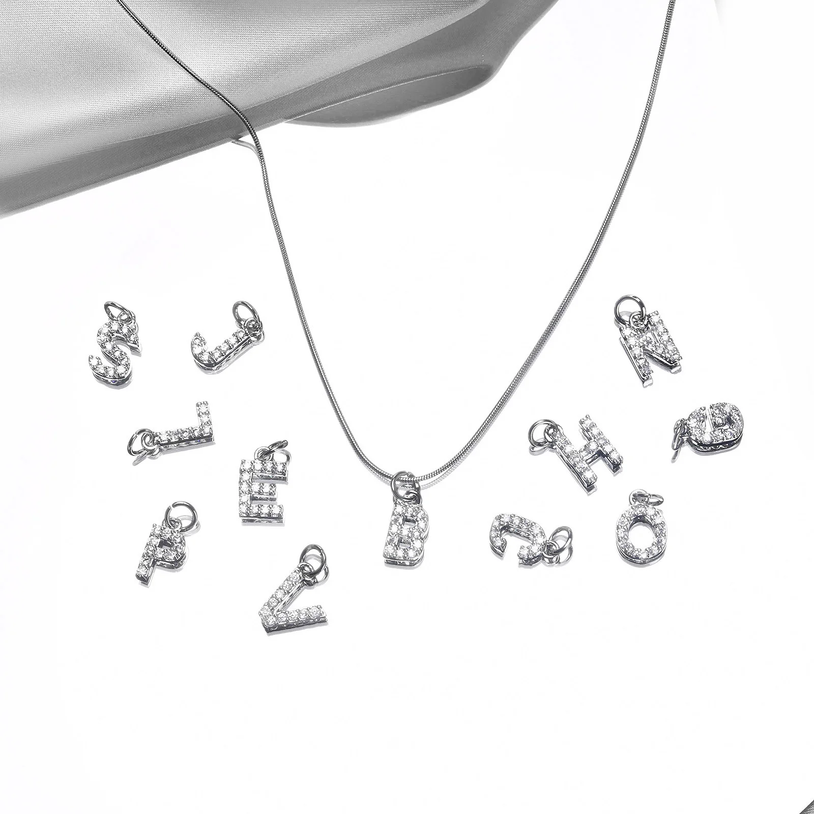 여성용 이니셜 펜던트 목걸이, 알파벳 펜던트, 뱀 체인 목걸이, 우아한 홀리데이 패션 주얼리 칼라, 26 글자 A-Z