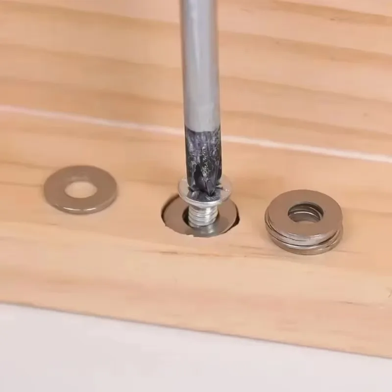 684/180PCS 스테인레스 스틸 나사 와셔 다기능 일반 와셔 가스켓 구색 키트 견고한 하드웨어 금속 와셔 M2-M12