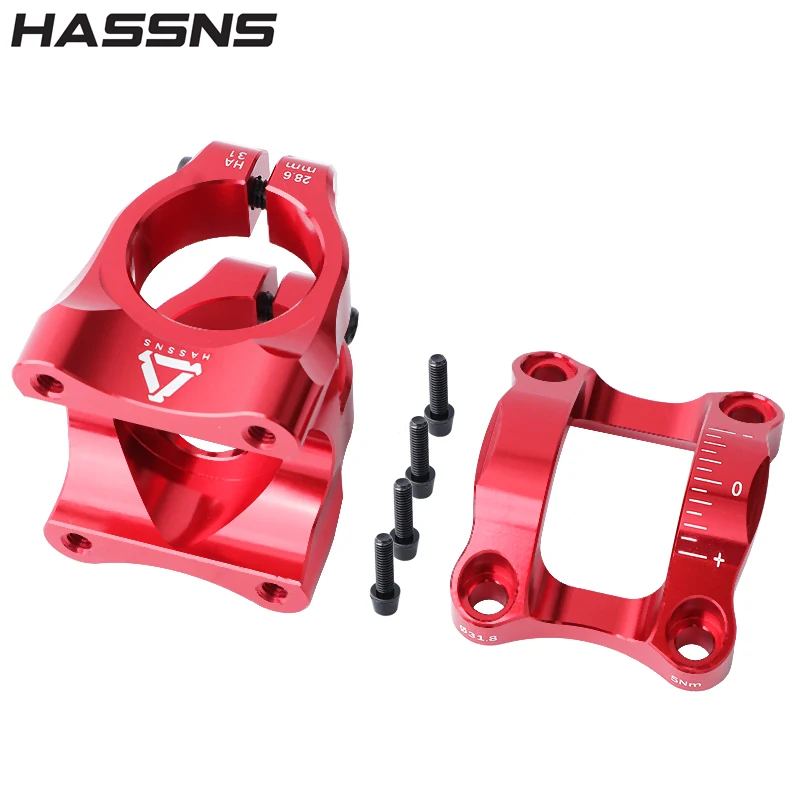 HASSNS HA31 산악 자전거 줄기 35mm 도로 자전거 짧은 전원 Mtb 전원 줄기 막대 핸들 바 테이블 조정 가능한 라이저 31 8 사이클링