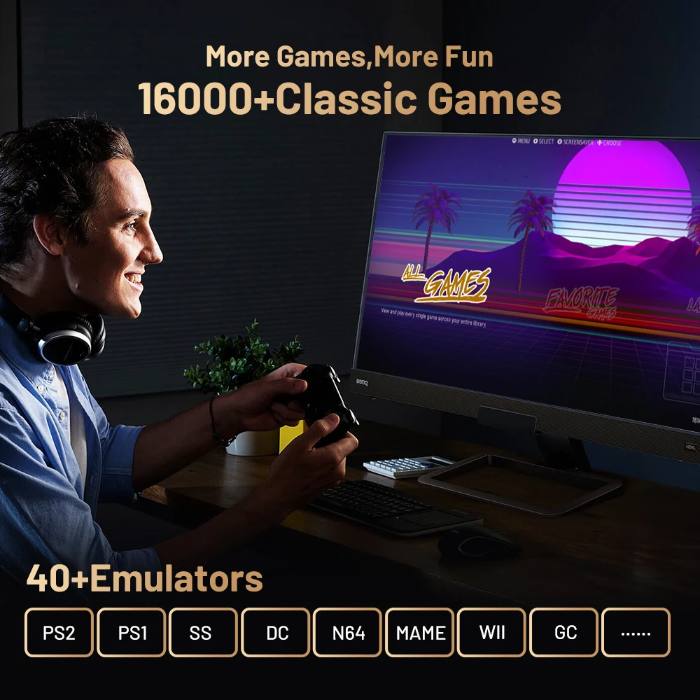 Kinhank 슈퍼 콘솔 X5 PRO 레트로 비디오 게임 콘솔 RK3588 8GDDR4, 4T HDD 16000+ 게임 플러그 앤 플레이, PS2/PS1/SS/DC/N64