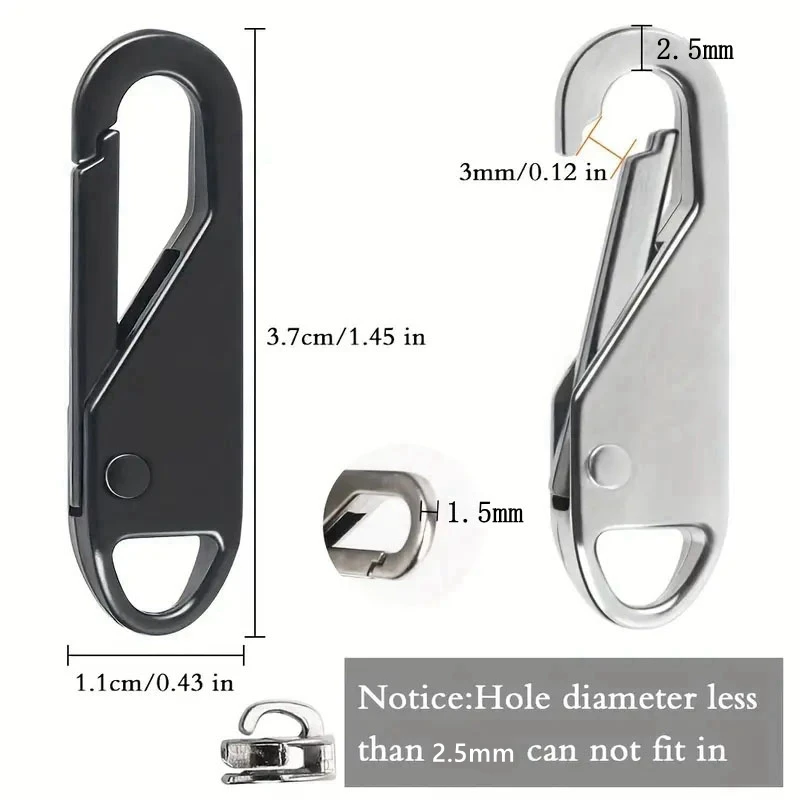 10 Pcs 지퍼 슬라이더 풀러 인스턴트 지퍼 수리 가방 교체 나쁜 버클 여행 가방 가방 지퍼 헤드 DIY 봉제 공예