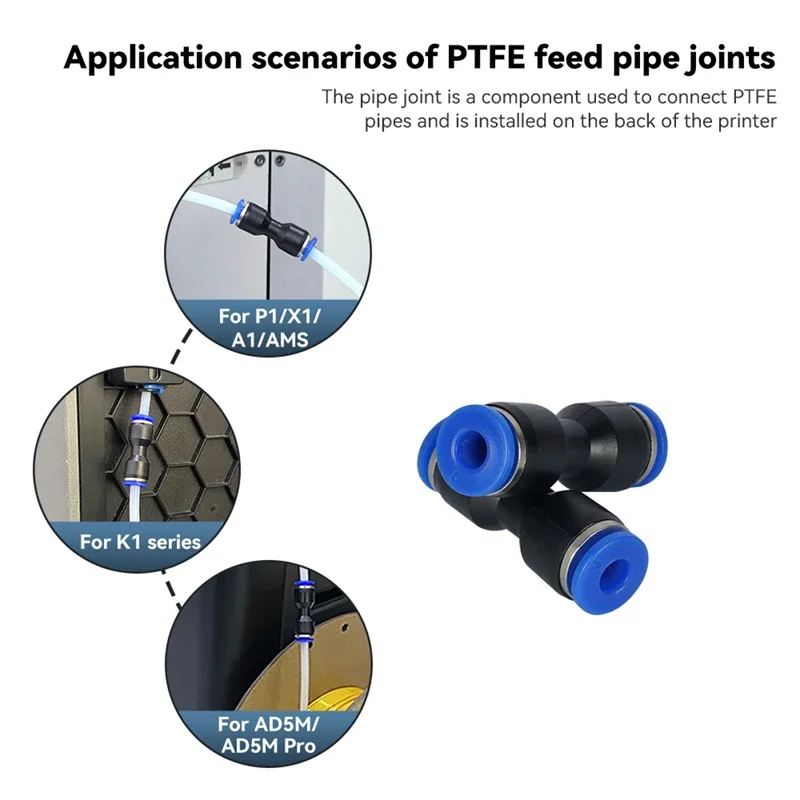 Bambu Lab X1C X1 P1P P1S 3D 프린터 PTFE 튜브 1.75mm 필라멘트 압출기 Bambulab AMS 공압 커넥터 용 공압 피팅