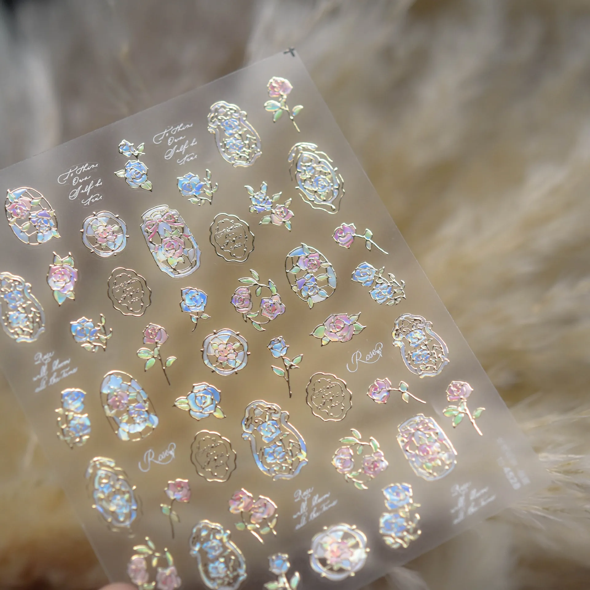 1pcs 드림 플라워 창 쉘 라이트 네일 아트 스티커 일본 꽃 자기 접착 스티커 손톱 장식 데칼에 누르기