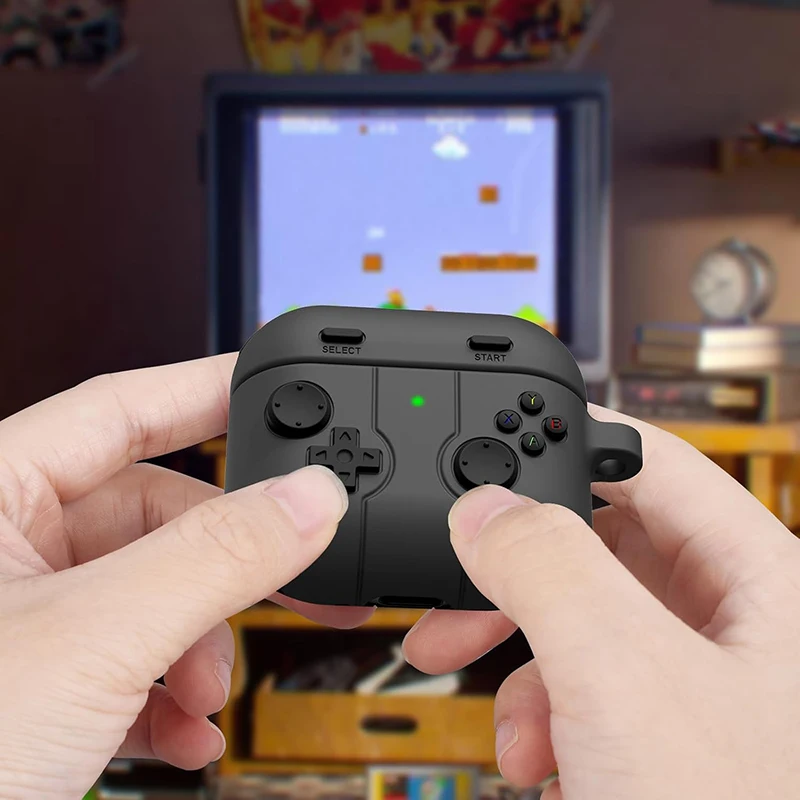 에어팟 이어폰 케이스, 귀여운 만화 3D 게임 패드 실리콘 충격 방지 박스 커버, 에어팟 4 2024, 에어팟 1, 2, 3, 2021, 에어팟 프로 2