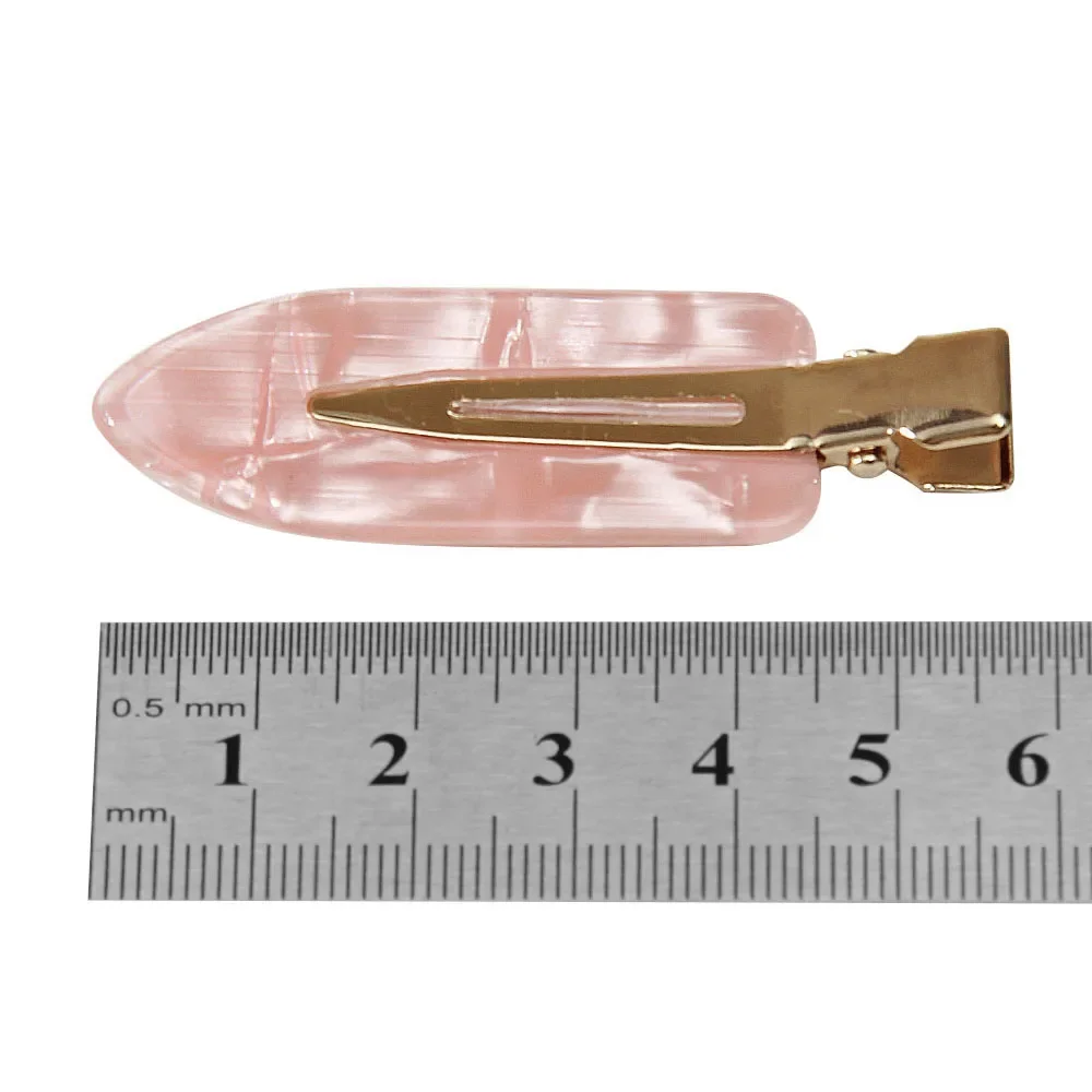 Cwllrn Girls Leopard 원활한 헤어 클립 세트 여성 아세테이트 시트 No Bend Bangs 클립 Duckbill Hairpins 메이크업 헤어 스타일링 도구