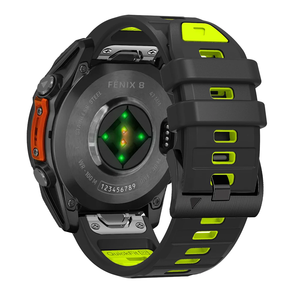 Garmin Fenix ​​E 8 7 7X 6 6X 5 5X/Epix Pro 47mm 51mm/Enduro 3 투톤 실리콘 스트랩 팔찌용 QuickFit 26mm 22mm Fenix8 밴드