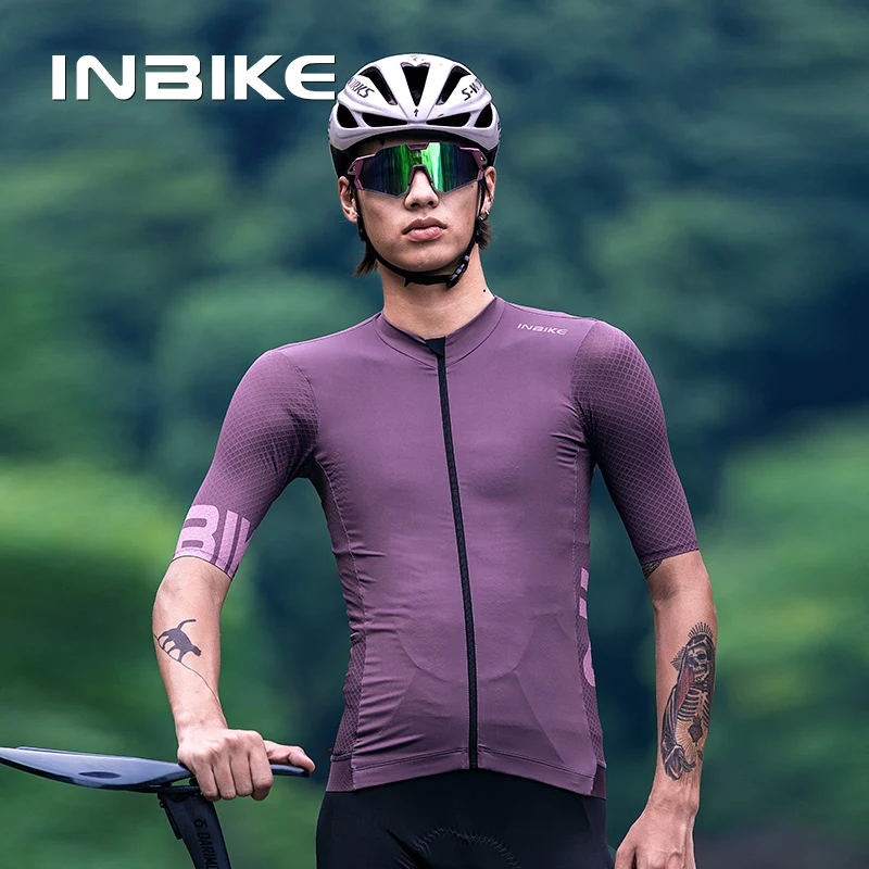INBIKE 짧은 소매 자전거 저지 남자 여름 도로 사이클링 저지 의류 남성용 MTB 산악 자전거 운동복 남성 의류
