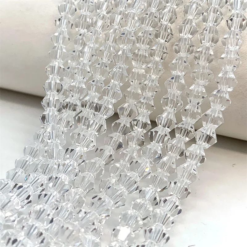 바이콘 크리스탈 비즈 면 느슨한 스페이서, 유리 비즈, 쥬얼리 제작 용품, 목걸이 팔찌 귀걸이 DIY, 3mm, 4mm, 6mm