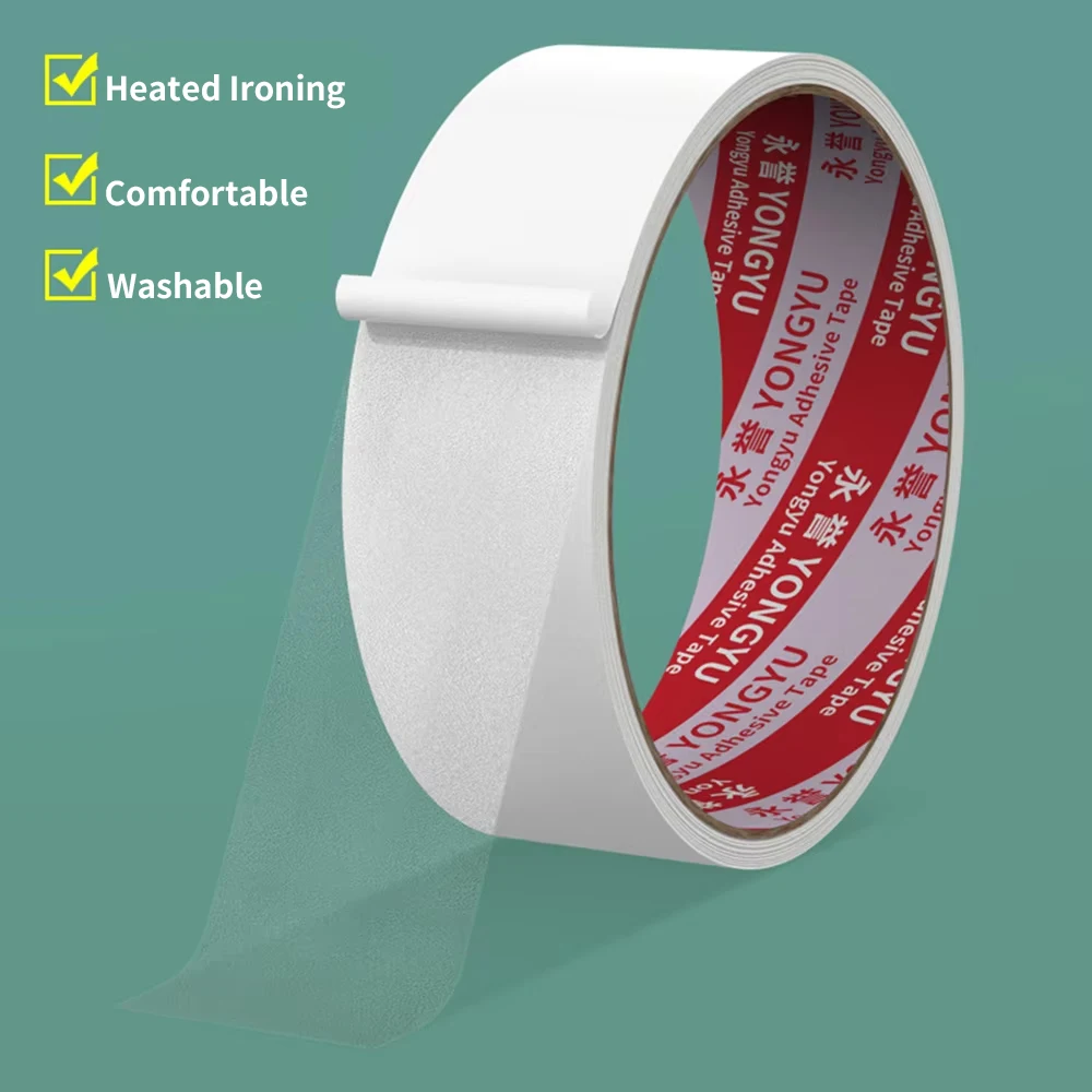 TPU 핫멜트 양면 테이프 슈퍼 끈적 끈적한 접착 의류 직물 원활한 원활한 철 난방 가정용 수리 다양한