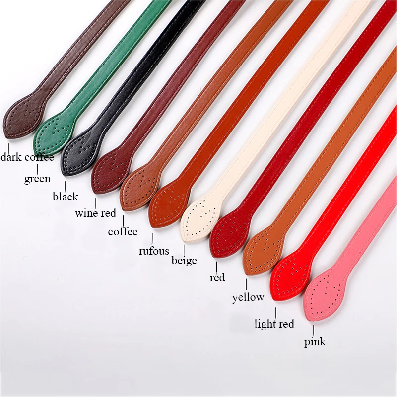 2Pcs 60cm PU 가죽 가방 핸들 숄더 가방 스트랩 교체 핸드백 벨트 스트랩 DIY DIY 여성 수제 가방 액세서리