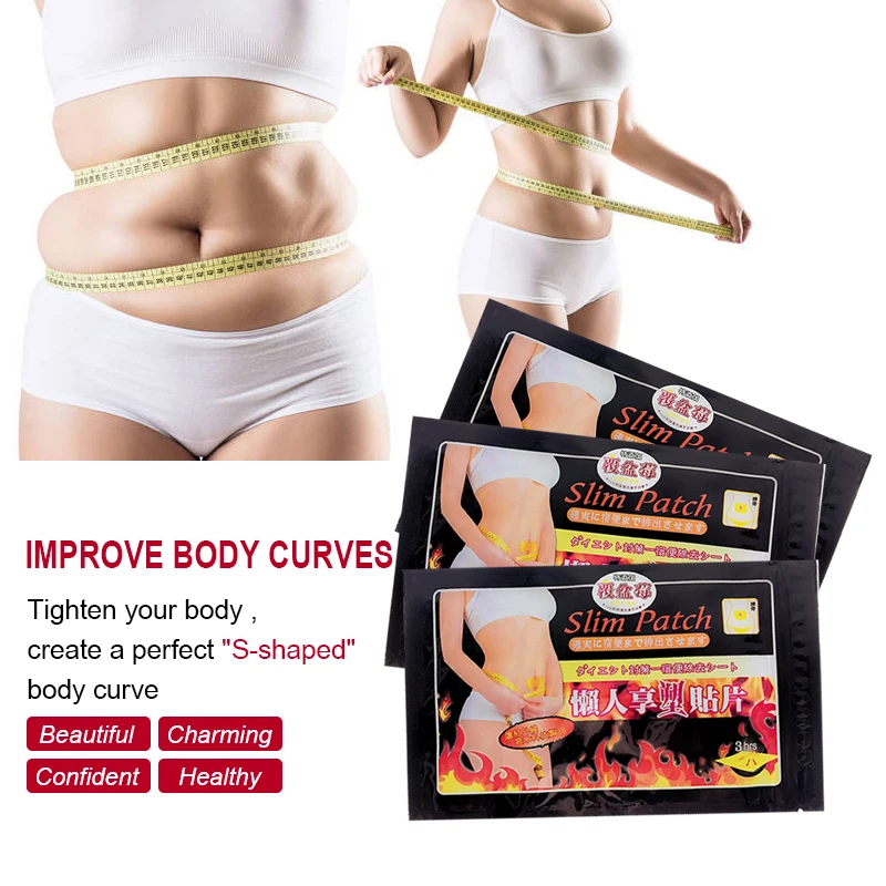 슬리밍 패치 무게추 감량 스티커, 셀룰라이트 제거, 지방 연소 슬리밍 바디 마사지, 쉐이핑 케어 허브 석고 H001, 10 개 = 1 백