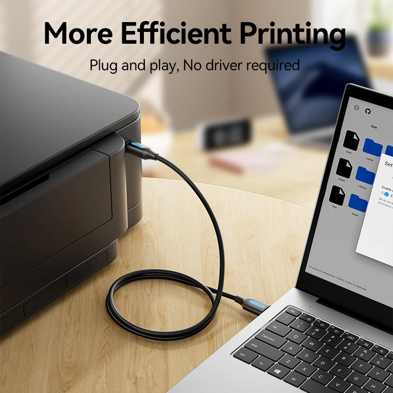 Vention USB 프린터 케이블 USB 3.0 2.0 유형 A 남성-B 남성 케이블 Canon Epson HP ZJiang 라벨 프린터 DAC USB 프린터