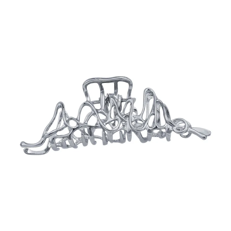 Ruoshui-참신한 불규칙한 헤어핀, 펑크 스타일 메탈 실버 헤어용 집게 헤어핀, 액세서리 헤어클립 헤어그립 여성용