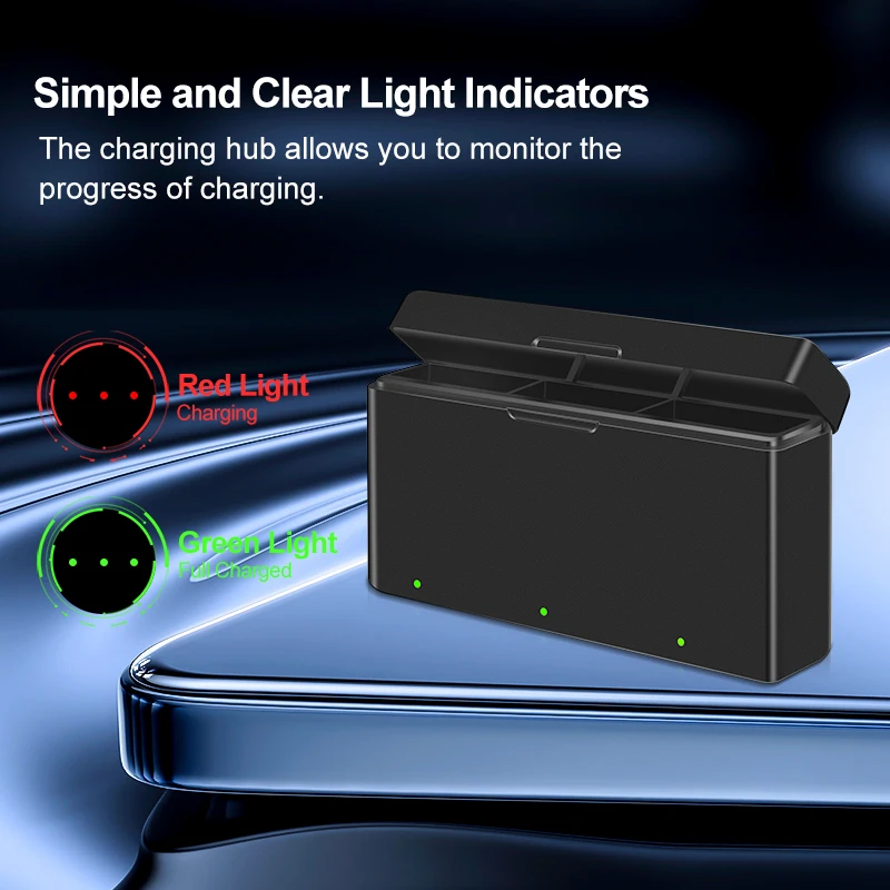 DJI Osmo Action 5 Pro 액션 카메라 배터리 용 배터리 3 슬롯 고속 충전기 Osmo 3 4 5 Pro 액세서리 용 2100mah 배터리