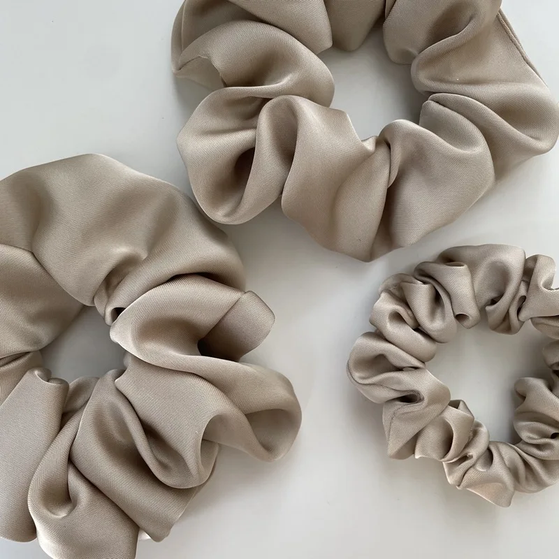 특대 새틴 Scrunchies 탄성 헤어 넥타이 여자 여자 큰 실크 헤어 밴드 포니 테일 홀더 헤어 고무 밴드 헤어 액세서리