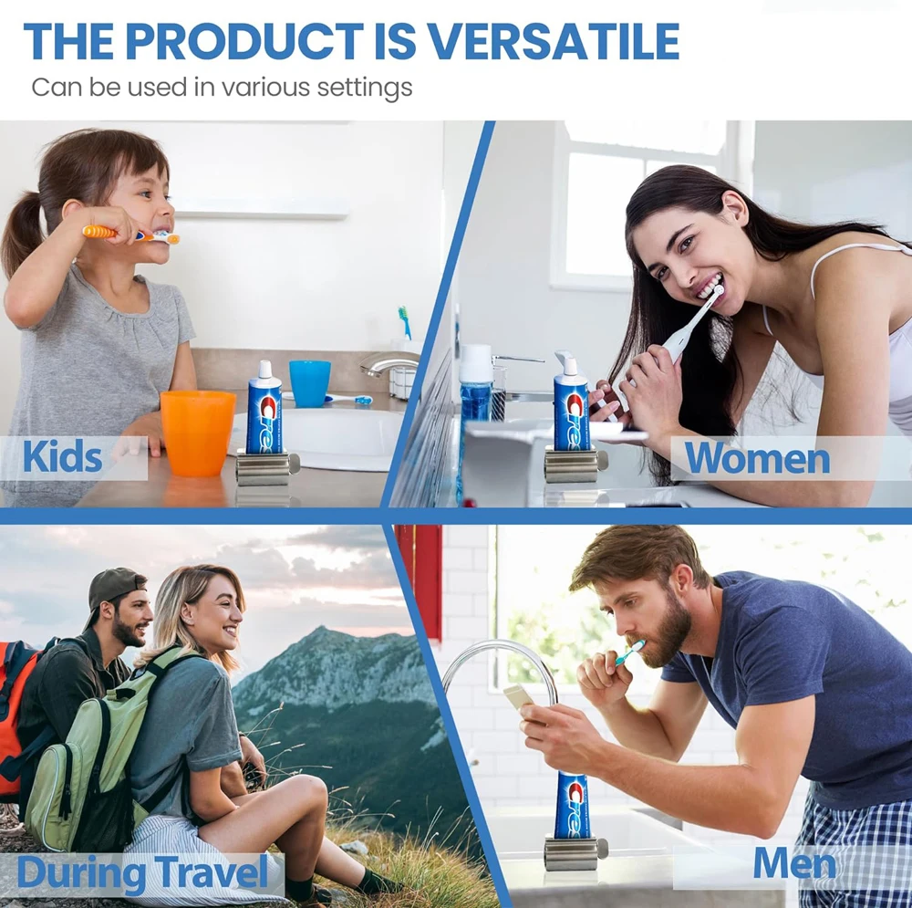 욕실 액세서리 치약 압착기 튜브 롤러 스테인레스 스틸 압착기 롤러 연고 화장품 용 디스펜서 회전