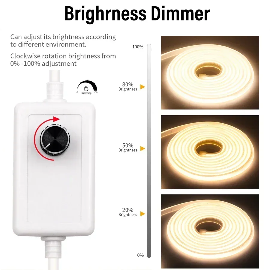 1M-50M 220V COB LED 스트립 디밍 가능 360LED/m EU 플러그 주방 홈 룸 장식 야외 정원 조명에 대 한 유연한 리본