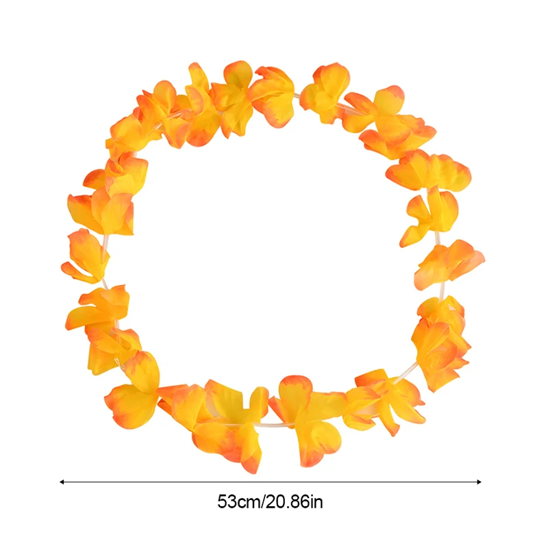 5-50Pcs 하와이 인공 꽃 목걸이 여름 열 대 해변 생일 파티 장식 용품 손님을위한 결혼식 호의