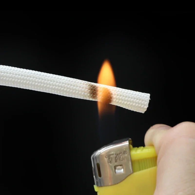 1/5M ID 1mm ~ 40mm 편조 유리 섬유 슬리브 600 Deg.C 고온 화학 유리 섬유 튜브 유리 섬유 슬리브