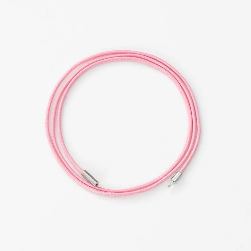 1.5/3mm 45/50/60cm 여성을위한 블랙 가죽 로프 체인 목걸이 DIY 펜던트에 대한 걸쇠 왁스 코드 체인 라인 문자열과 남성 쥬얼리