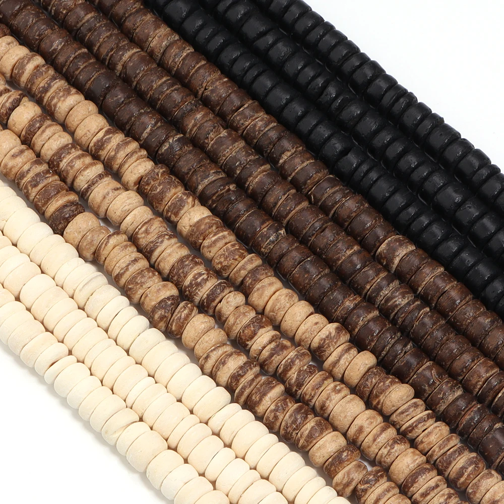 110/300pcs 라운드 코코넛 껍질 나무 구슬 다채로운 나무 구슬 보석에 대 한 느슨한 구슬 DIY 목걸이 팔찌 Accessori 만들기